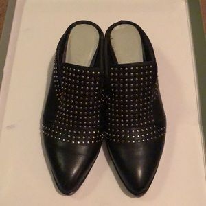1. State Black Studded Leather Mules